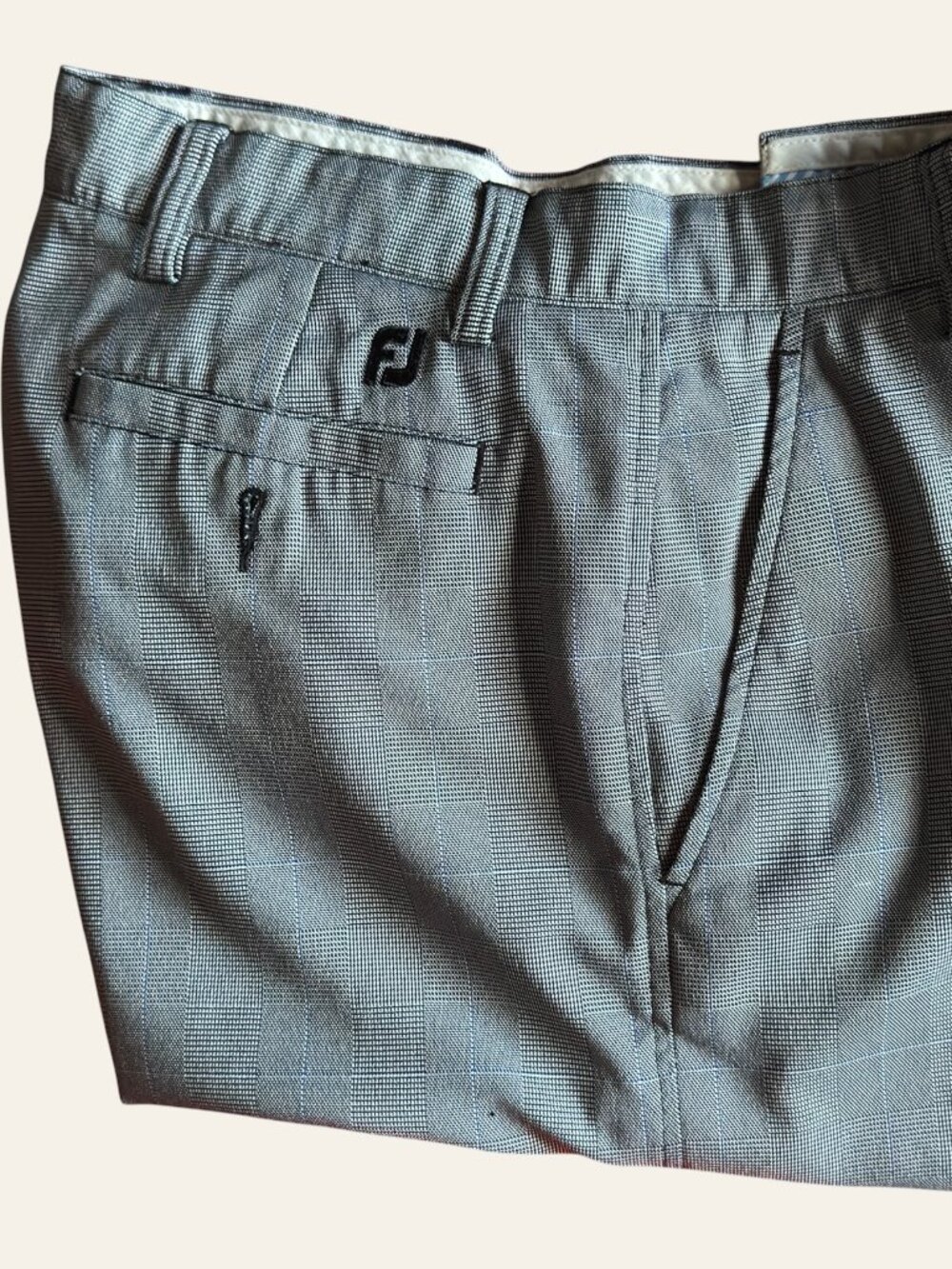 FootJoy Golf Pants Mens 30x28 Gray Plaid Performance Stretch Straight Leg
